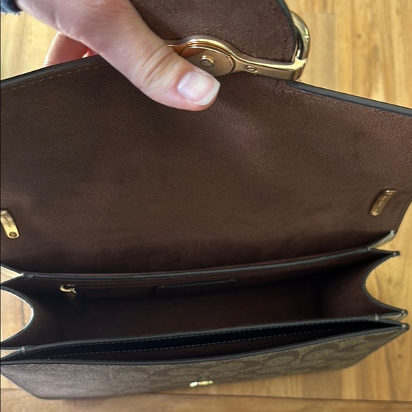 Coach Brown and Tan Crossbody Bag with Signature Monogram- LIKE NEW - Picture 3 of 6